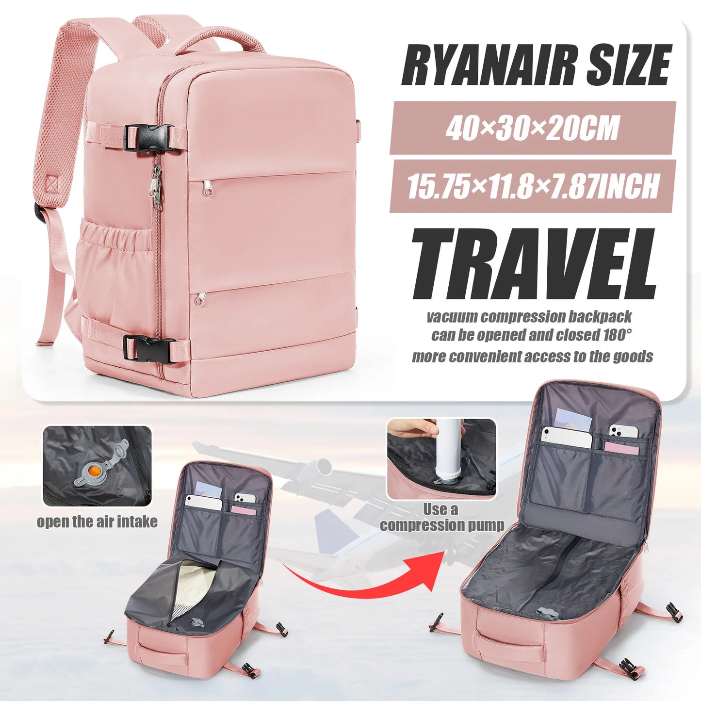 Sac à Dos Voyage Cabine Avion 40x30x20 — Ordinateur 15,6" Loisirs Homme