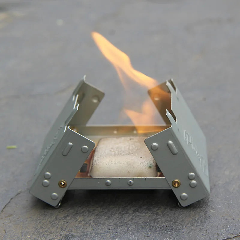 Poêle à alcool de Camping Portable, brûleur à alcool solide, poêle pliant à carburant, Mini esprit d'extérieur, cuisine pique-nique barbecue, poêle à cire