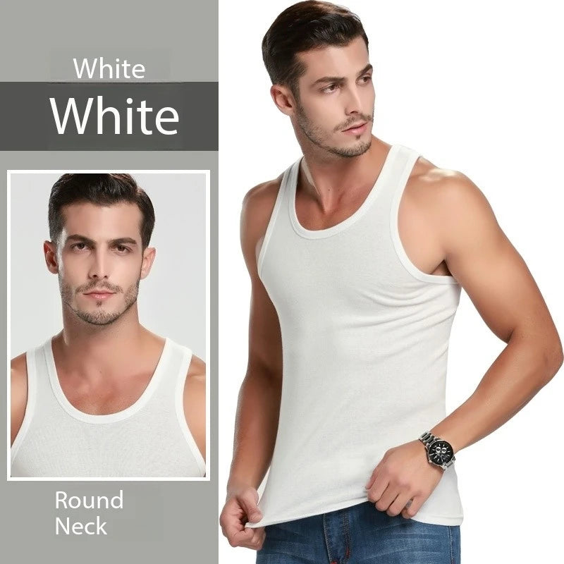 1 Pack de débardeurs en coton pour hommes, quatre saisons, style simple, pour adolescents, sport, fitness, t-shirt décontracté sans manches pour hommes d'âge moyen