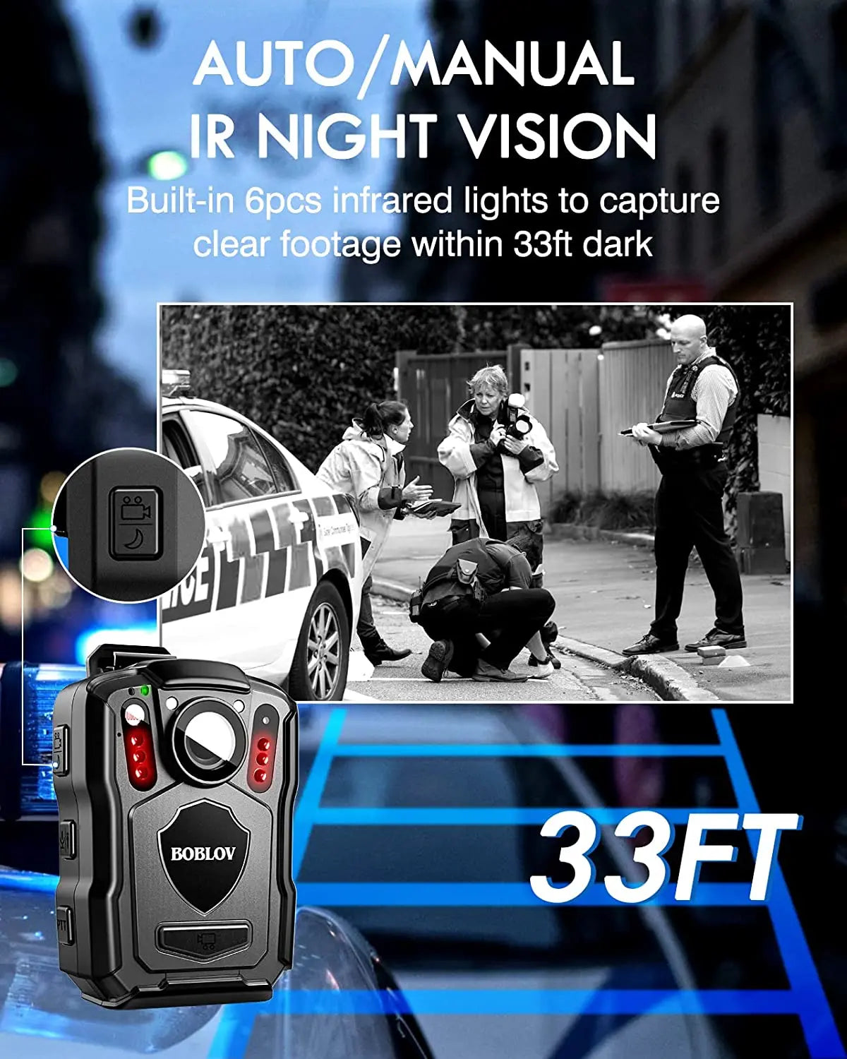 Caméra de Surveillance GPS Vision Nocturne IP67 — 128 Go Batterie 4200 mAh