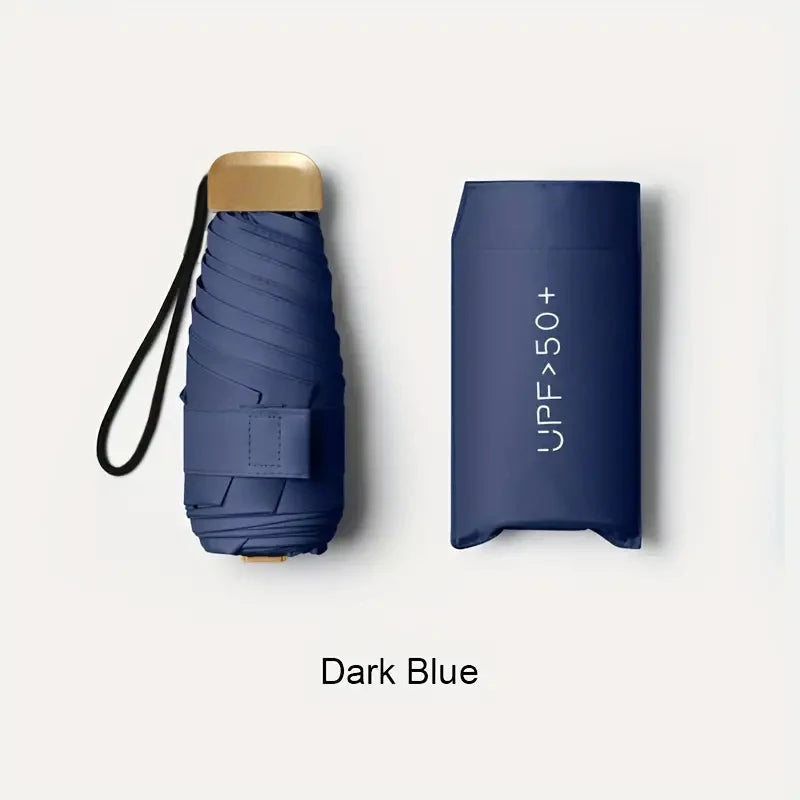 Ultra-Light UV Protection Umbrella – Compact and Foldable Design with Stainless Steel Handle for Sun and Rain, Durable 190T Canopy