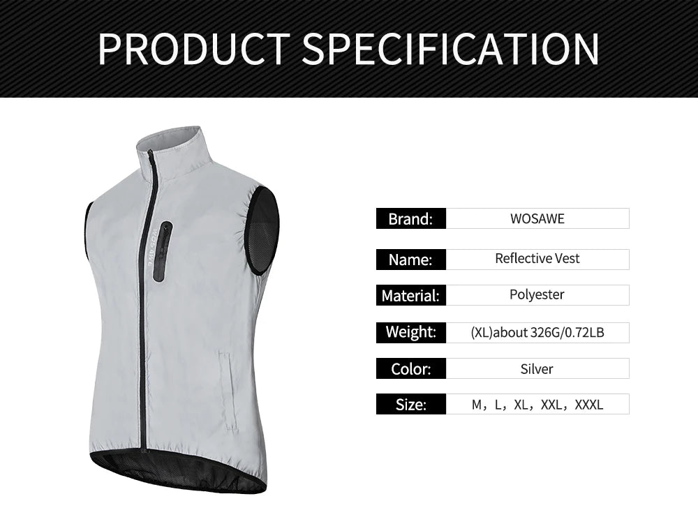 Gilet de cyclisme haute visibilité coupe-vent — VTT, sans manches, automne, route