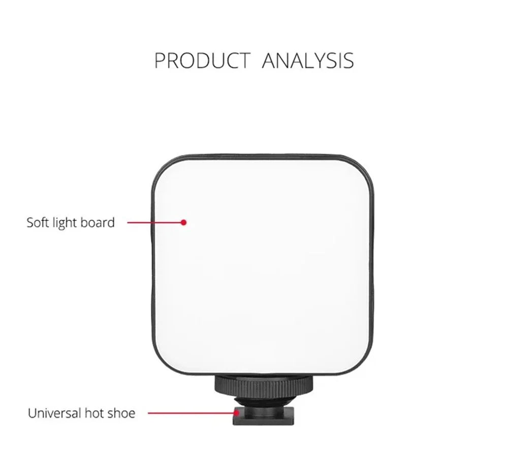 Lumière de remplissage portable avec pince, trépied et perche – Éclairage réglable pour selfie et vidéo