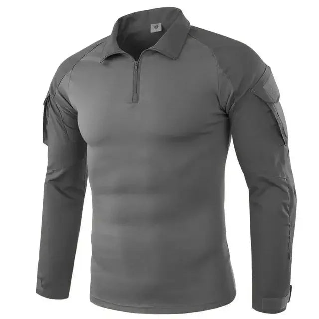 Camisetas de senderismo tácticas al aire libre para hombre, combate militar del ejército CP camuflaje de manga larga, camisa de escalada de caza, ropa deportiva de algodón