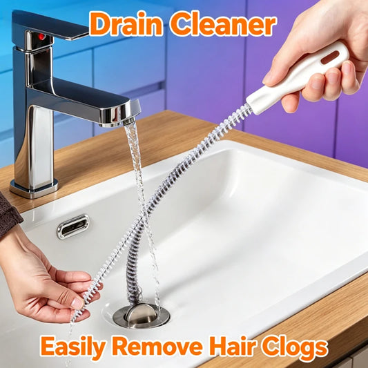 1 brosse de nettoyage pour évier, déboucheur flexible pour éviers et canalisations, pour salle de bain et cuisine