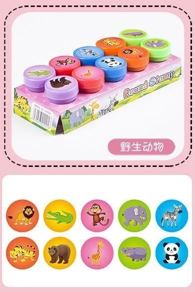Assortiment de timbres auto-encreurs pour enfants, 10 pièces, tampons de jouets pour enfants, sceau de visage Smiley, Scrapbooking, peinture à la main, décor d'album Photo