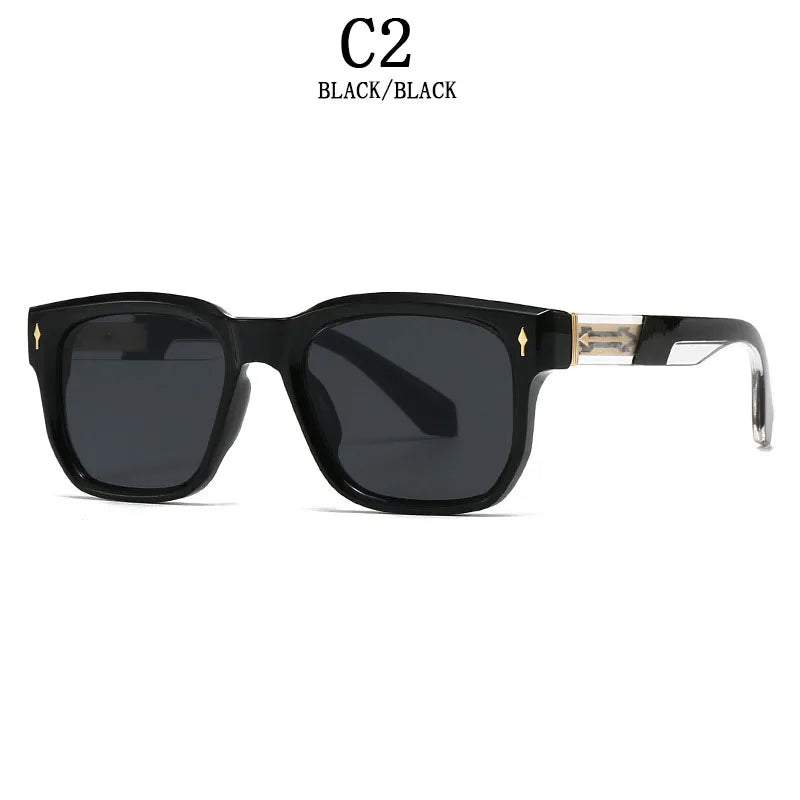 Lunettes de soleil carrées pour hommes — vacances, femmes, mode, rétro, 2025