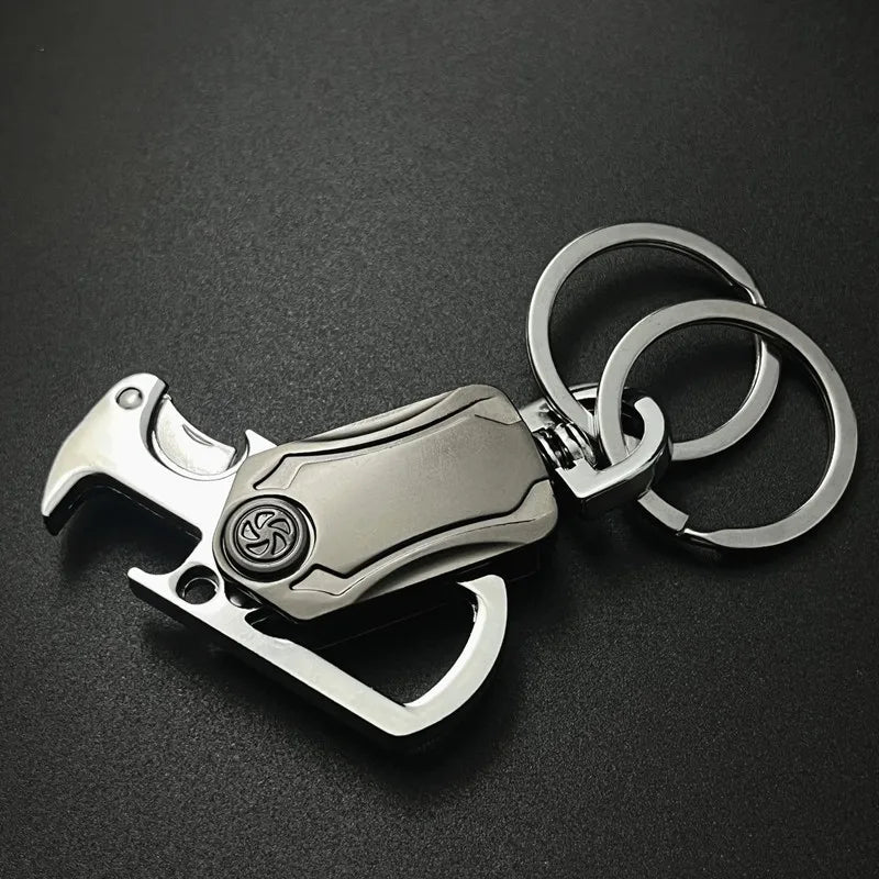 Haute qualité simplicité taille suspendue créatif Double anneau en métal en alliage de Zinc porte-clés hommes femmes porte-clés