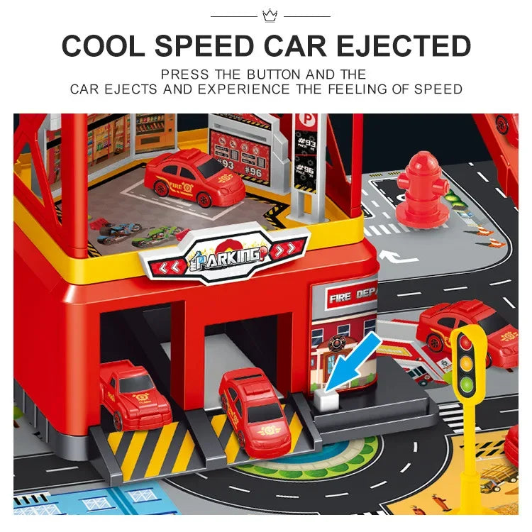 Railway Cars DIY Parking Assembled Track Inertia Car Engineering Vehicle Track Car for Kids Boys Children Birthday Gifts