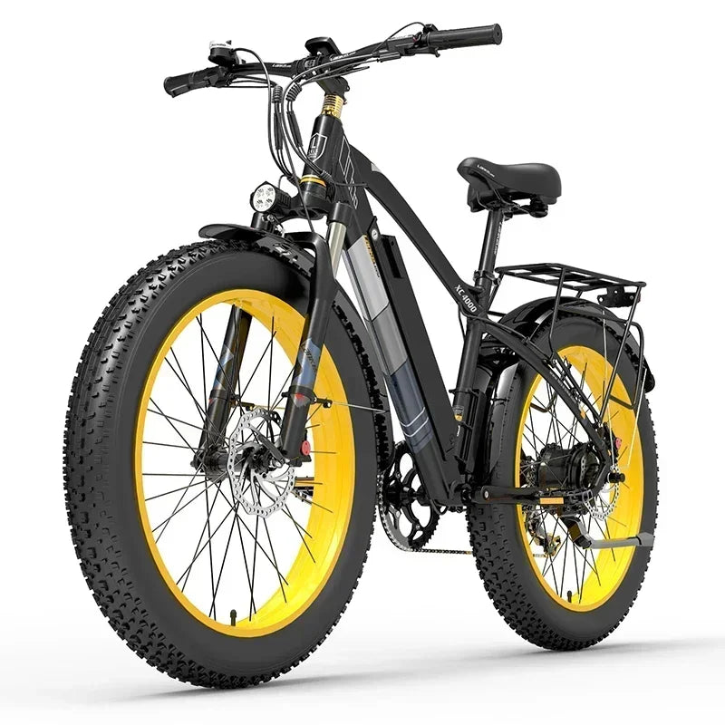 XC4000-Bicicleta eléctrica urbana con batería de litio de 1000W, 48V, 17,5 Ah, freno hidráulico, 26x4.0 pulgadas