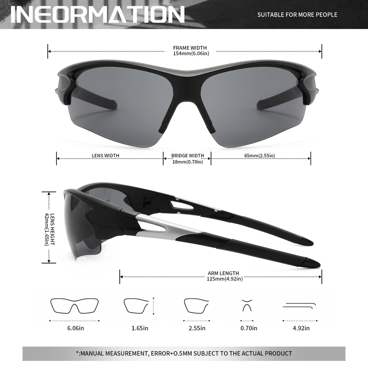 2 pièces lunettes de sport enveloppantes semi-sans monture — cyclisme, randonnée, UV400, anti-buée, unisexe