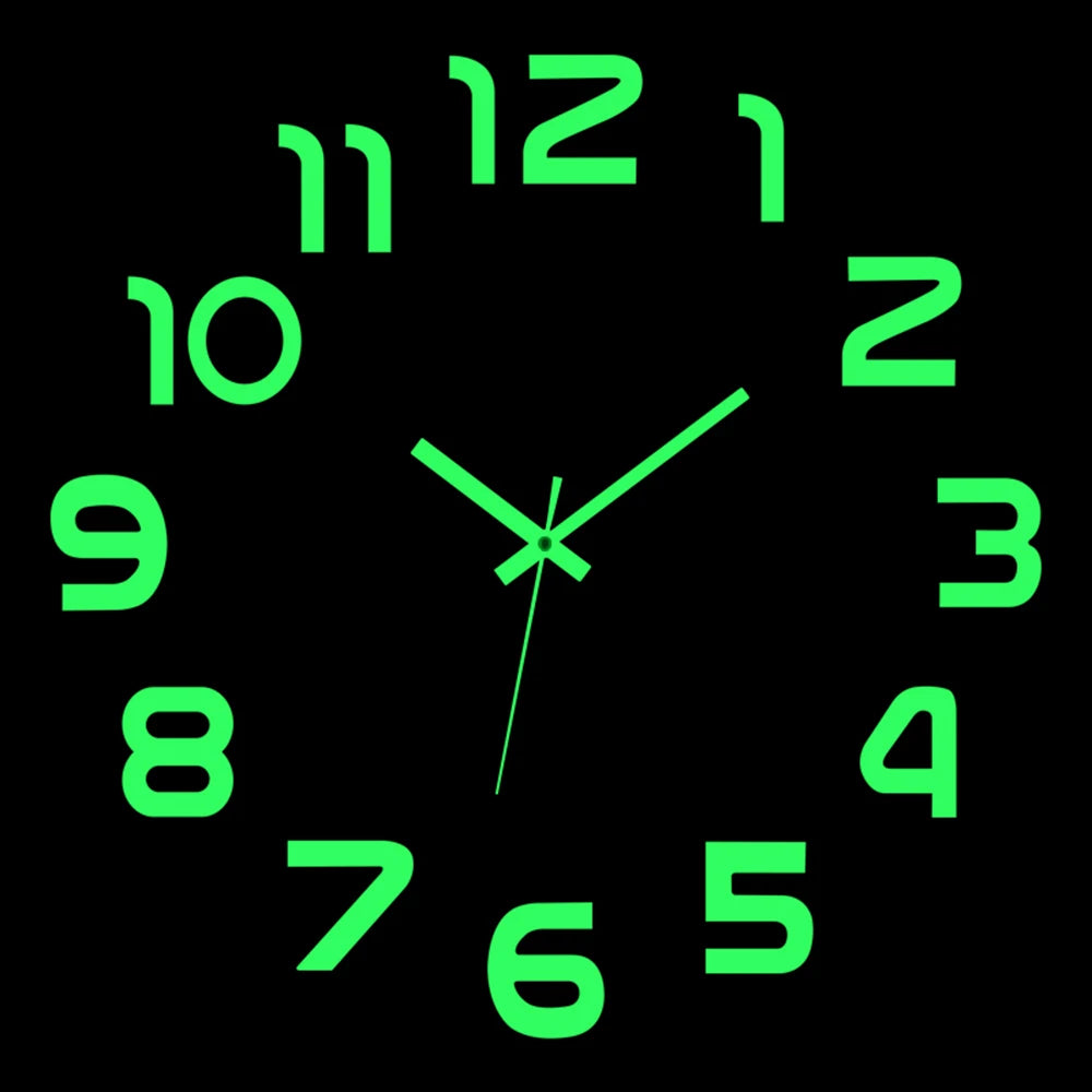 Wall clock DIY Luminous Wall Clock Quartz Watch Acrylic Mirror Stickers Wall Clock Wall Decoration Hot Home Decoration