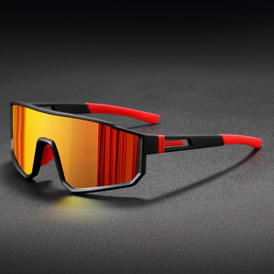 Lunettes de cyclisme surdimensionnées pour hommes, vélo, coupe-vent, revêtement coloré, lunettes de soleil pour Sports de plein air, moto
