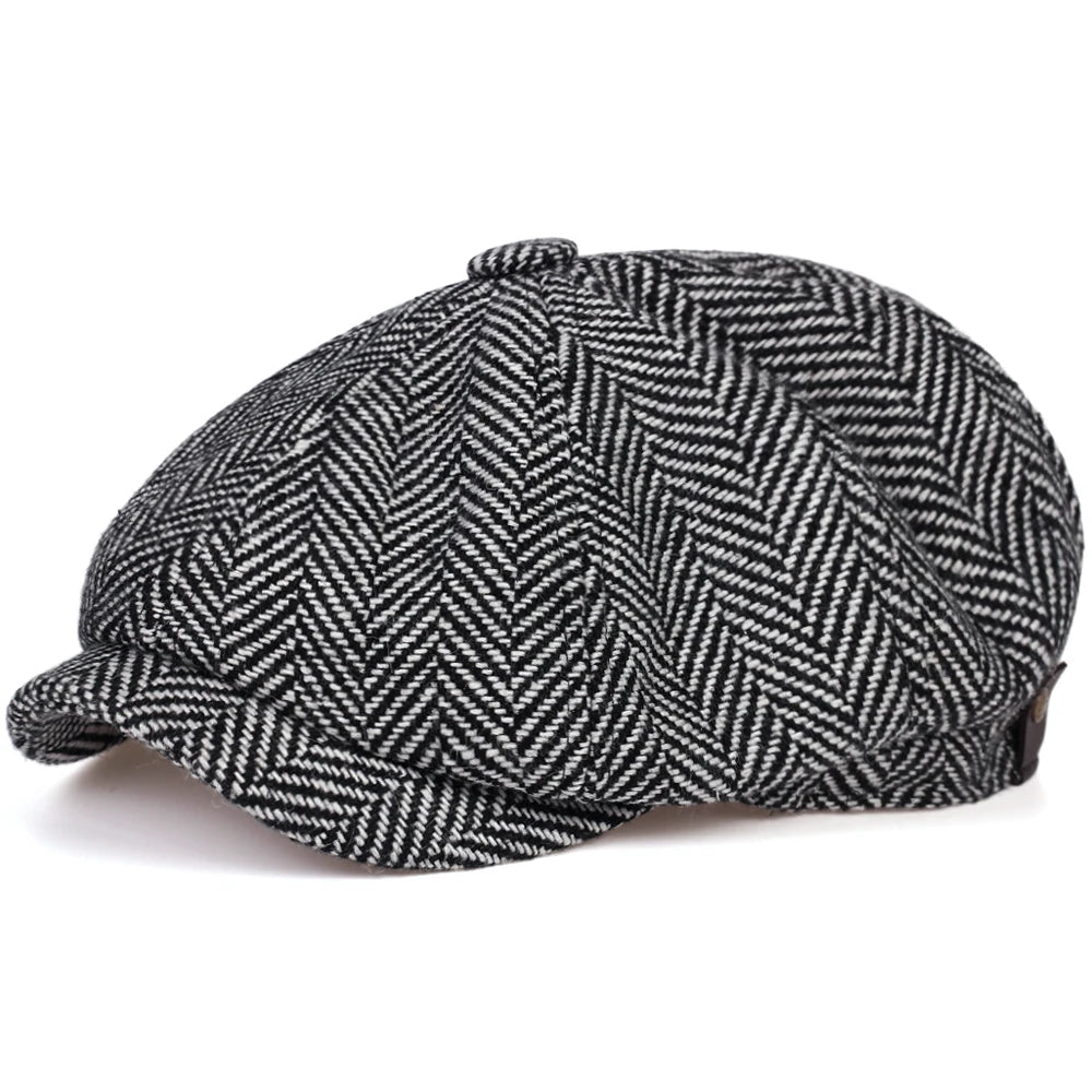 Wool Gavroche Caps Men Herringbone Flat Caps Women Men British Painter Hats Soft Autumn Winter Caps Hats Beret