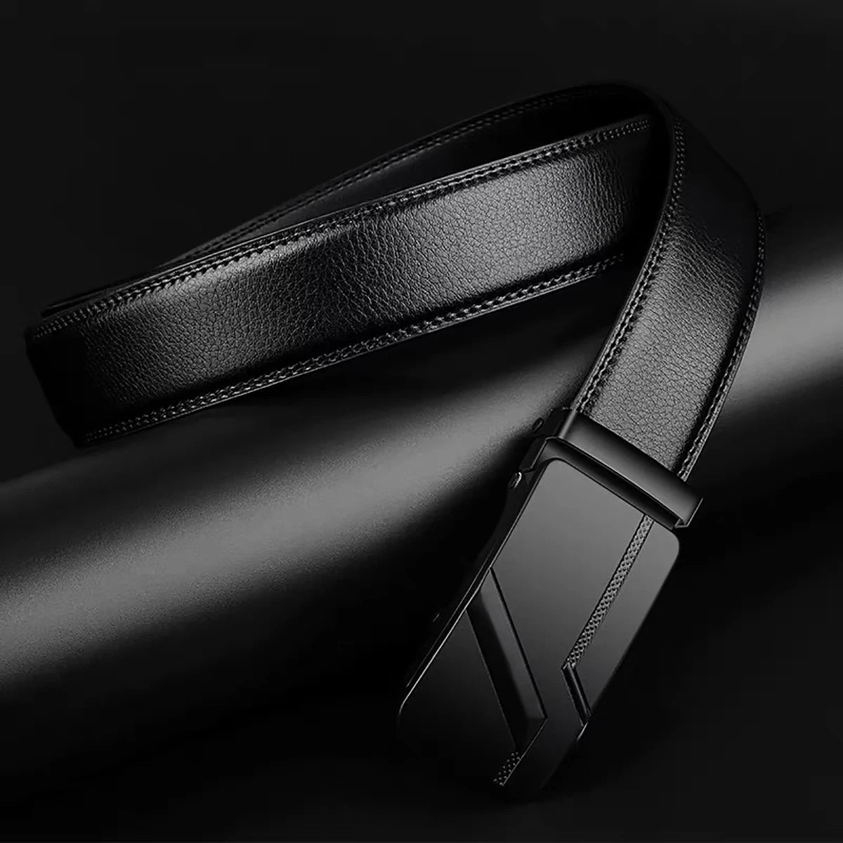 Cinturón mojado automático para hombre, cinturón de lujo negro, alta calidad, 110cm, 120cm, 130cm