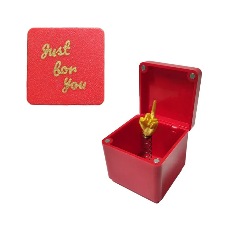Cadeau de farces de noël intéressant, doigt du milieu dans la boîte, cadeaux créatifs amusants, décoration de bureau, de maison