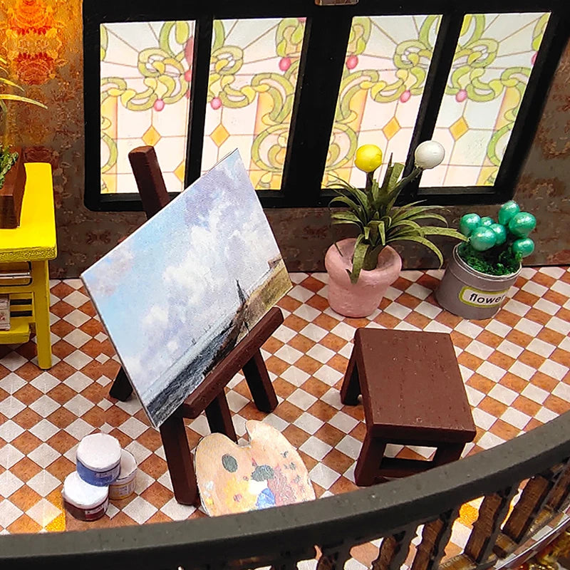 Wooden Dollhouse, 3D Puzzle, Building Model Kit, Small Room Toy Production, Bedroom Decoration with Furniture, Gifts
