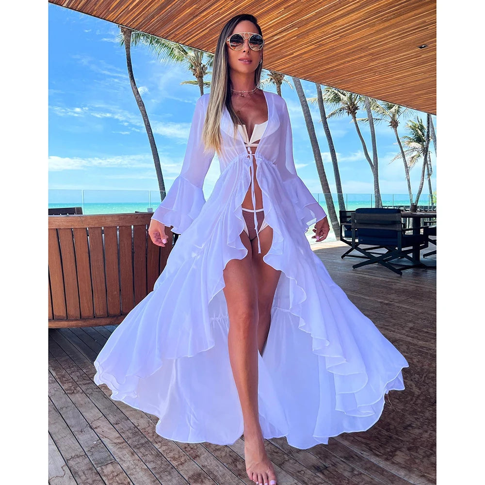 Blue Eyes Bikini Cover-Up, Tuniques de plage, Long Kaftan, Robe de plage, Sarong, Maillots de bain