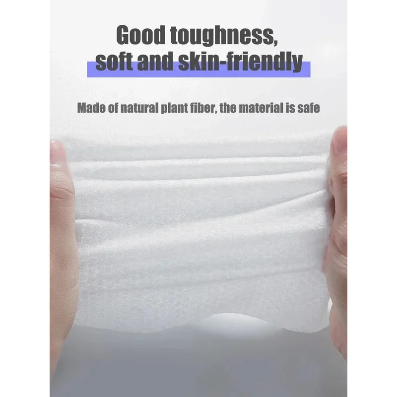 Reusable Thick Face Towel, 50 Count Per Pack, Travel Cleansing, Wet and Dry Makeup Remover, Soft Cotton Tissue
