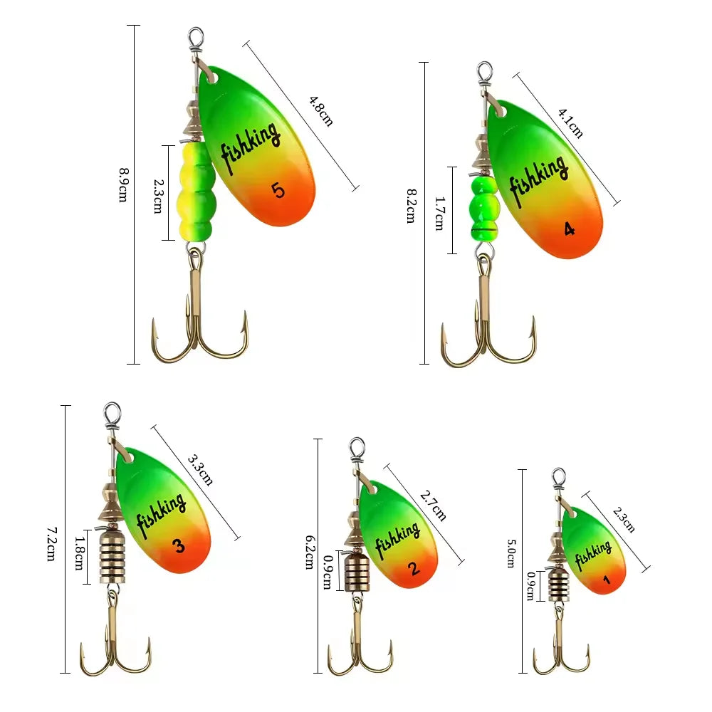 NGB métal leurre de pêche Spinner appâts 1 pièces 3.9g 4.6g 7.4g 10.8g 15g cuillère rotative leurres Spinners avec triples crochets brochet appâts