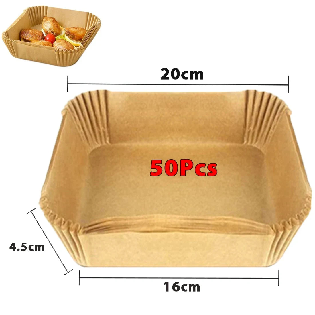 Papel antiadherente para freidora de aire y pollo, papeles redondos para hornear, revestimientos de papel, accesorios de cocina, 50 piezas, 100 piezas