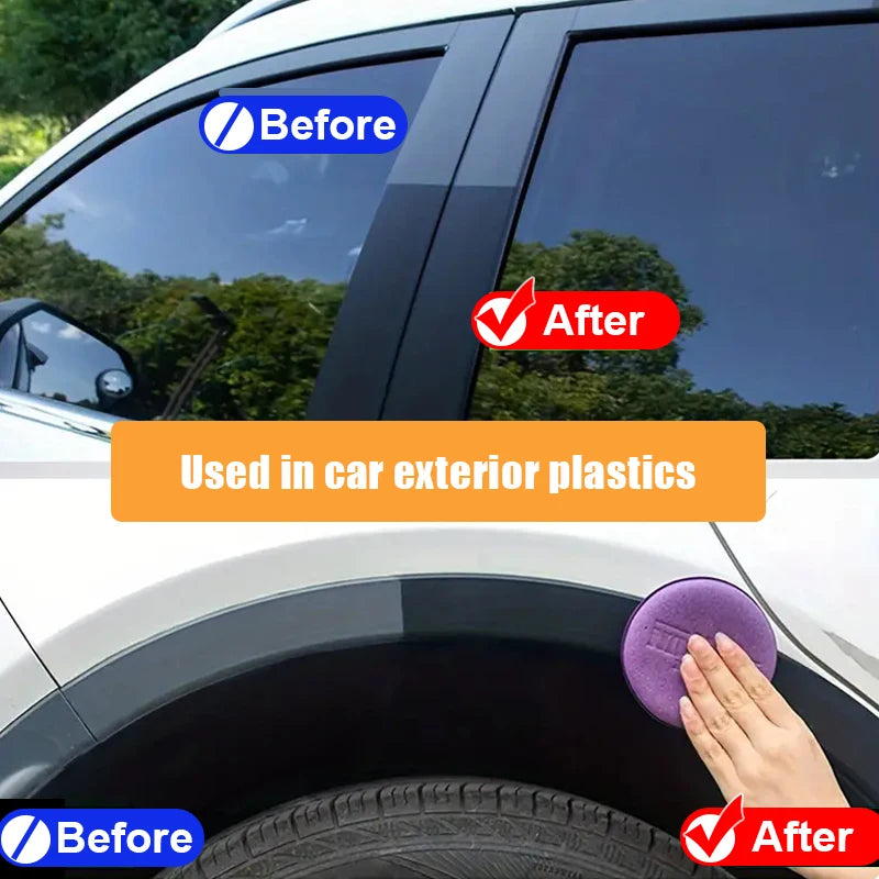 Car Plastic Restorer Back to Black Glossy Auto Interior Leather and Panel Renovation Wax Coating Agent Auto Varnish and Repair Coating