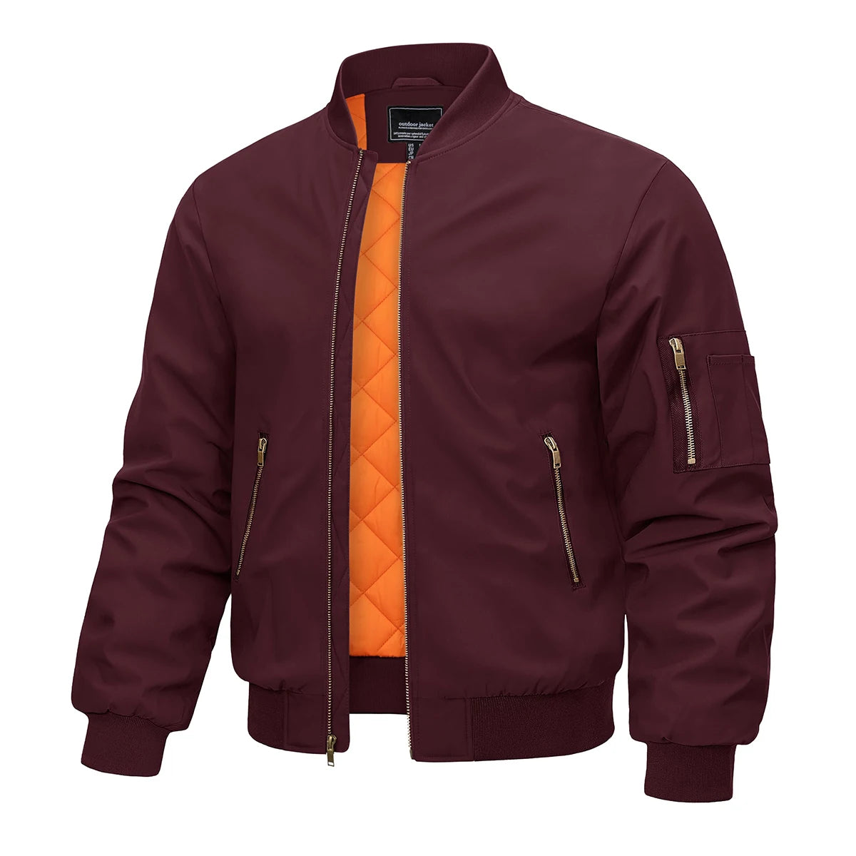 Veste bomber pour hommes — chaud, hiver, rembourré, baseball, pilote, coupe-vent, varsity