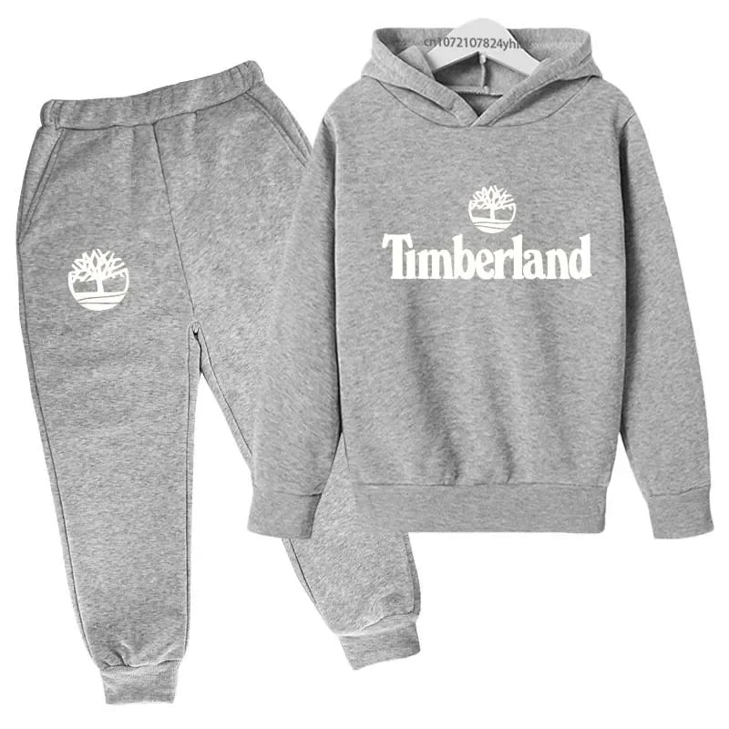 Ensemble Survêtement Enfants Style — Sweat À Capuche Pantalon 2 Pièces 2-13 Ans