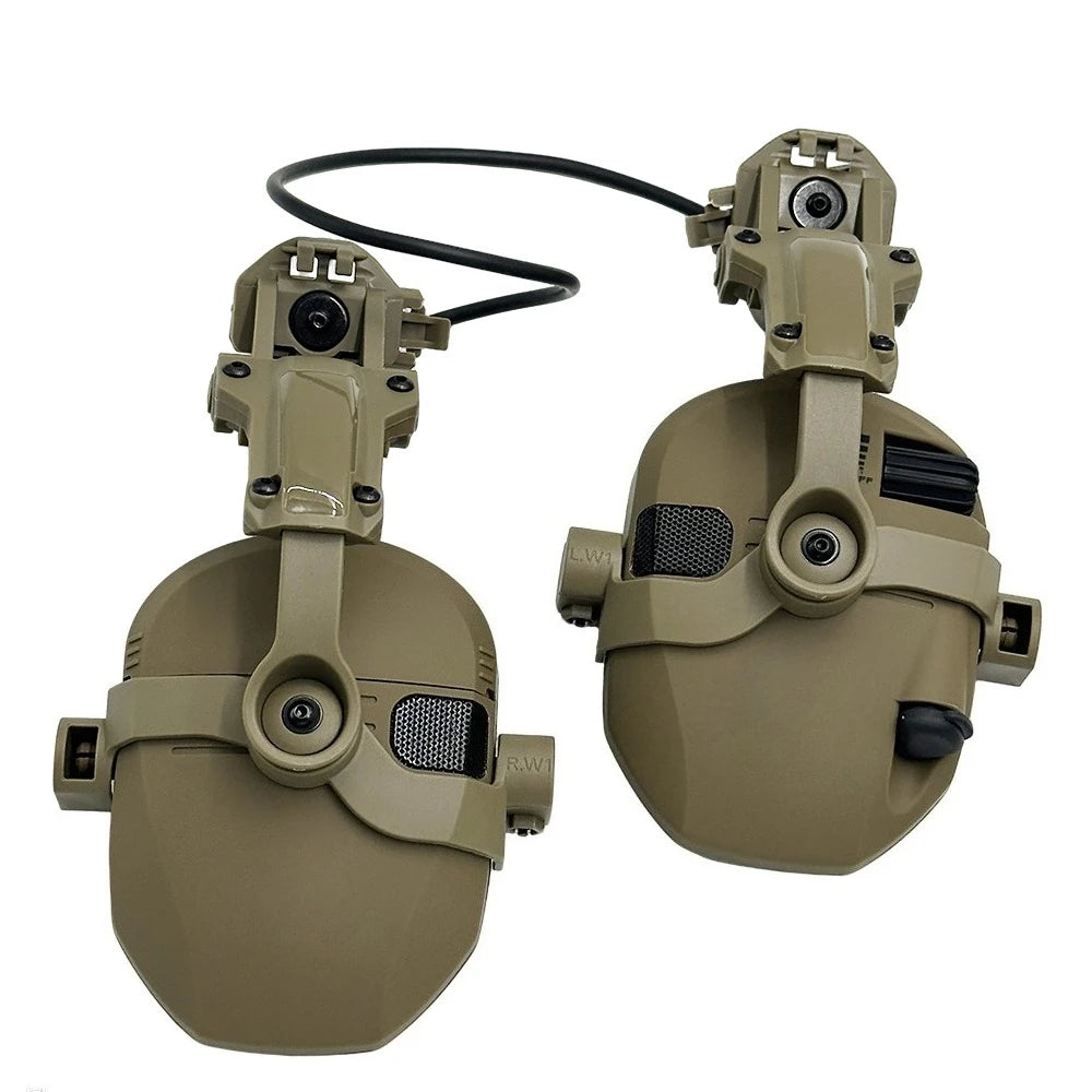 Casque tactique pour casque avec adaptateurs de montage sur casque sur Rail ARC-écoute antibruit pour le tir et la chasse, protège-oreilles
