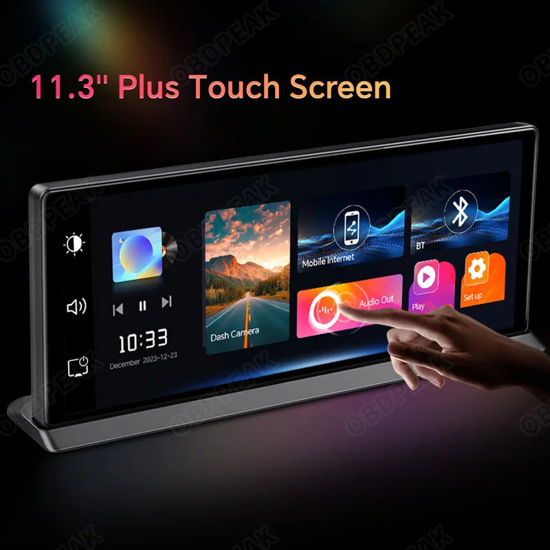 Cámara de salpicadero inalámbrica para coche, K2 Pro, DVR 4K, Carplay, Android Auto, pantalla AI, grabadora de vídeo Len para turistas, navegación GPS, salpicadero Prada, 11.3 pulgadas