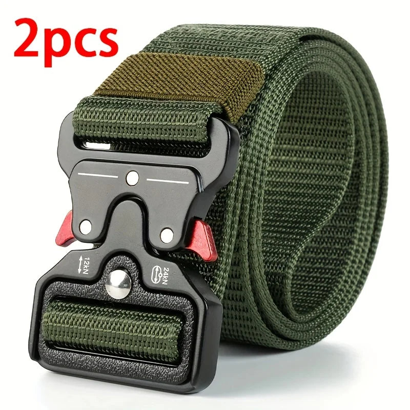 Versatile Tactical Belts for Men, Durable, Adjustable Design, for Outdoor Sports Enthusiasts, Pair with Jeans, for Men and Women, 1 Piece/2 Pieces