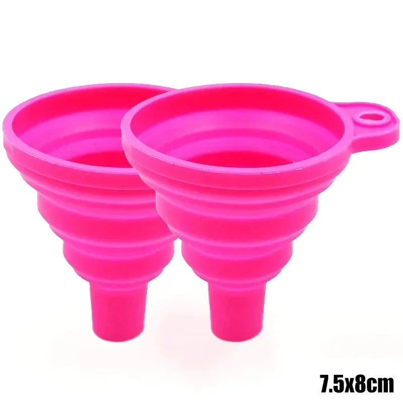 Embudo plegable de silicona para motor de coche, 2 piezas, líquido de lavado, cambio de líquido, portátil, cambio de