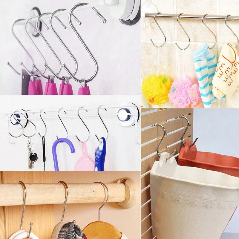 Crochets en S en acier inoxydable avec pointe pointue, pour ustensiles, cintre pour vêtements à viande, crochets de suspension pour boucher, magasin, outils de cuisson de cuisine