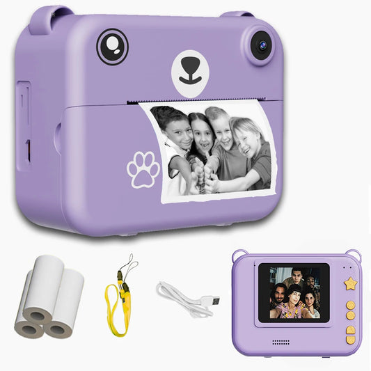 Cámara digital para niños, fotografía de impresión instantánea, grabadora de vídeo HD 1080P, miniprinter térmica, regalos educativos de cumpleaños