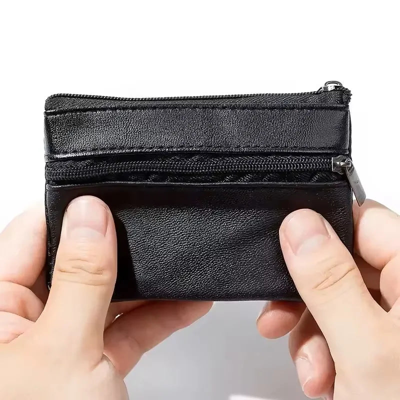 Porte-Monnaie Mini Cuir Fermeture Éclair — Petit Sac Enfants Porte-Clés