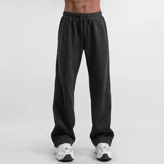 Pantalon de survêtement confortable à jambe droite pour hommes, Style rétro Y2K, coupe ample, jogging Hip Hop, pantalon décontracté avec grandes poches