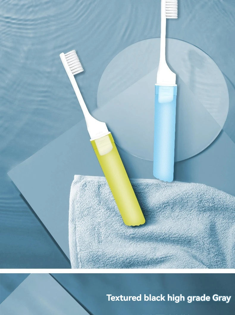 Brosse à dents pliante au charbon de bois compacte portable, parfaite pour le voyage, le camping et la randonnée, facile à prendre et efficace