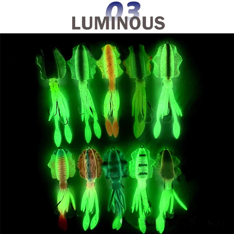 ZUKIBO-Appât souple pour la pêche au calmar, leurre de pêche à la traîne, gabarits de tête de poulpe, gabarit de calmar UV Shoous pour la pêche en bateau de haute mer, appâts Wobblers, 60g