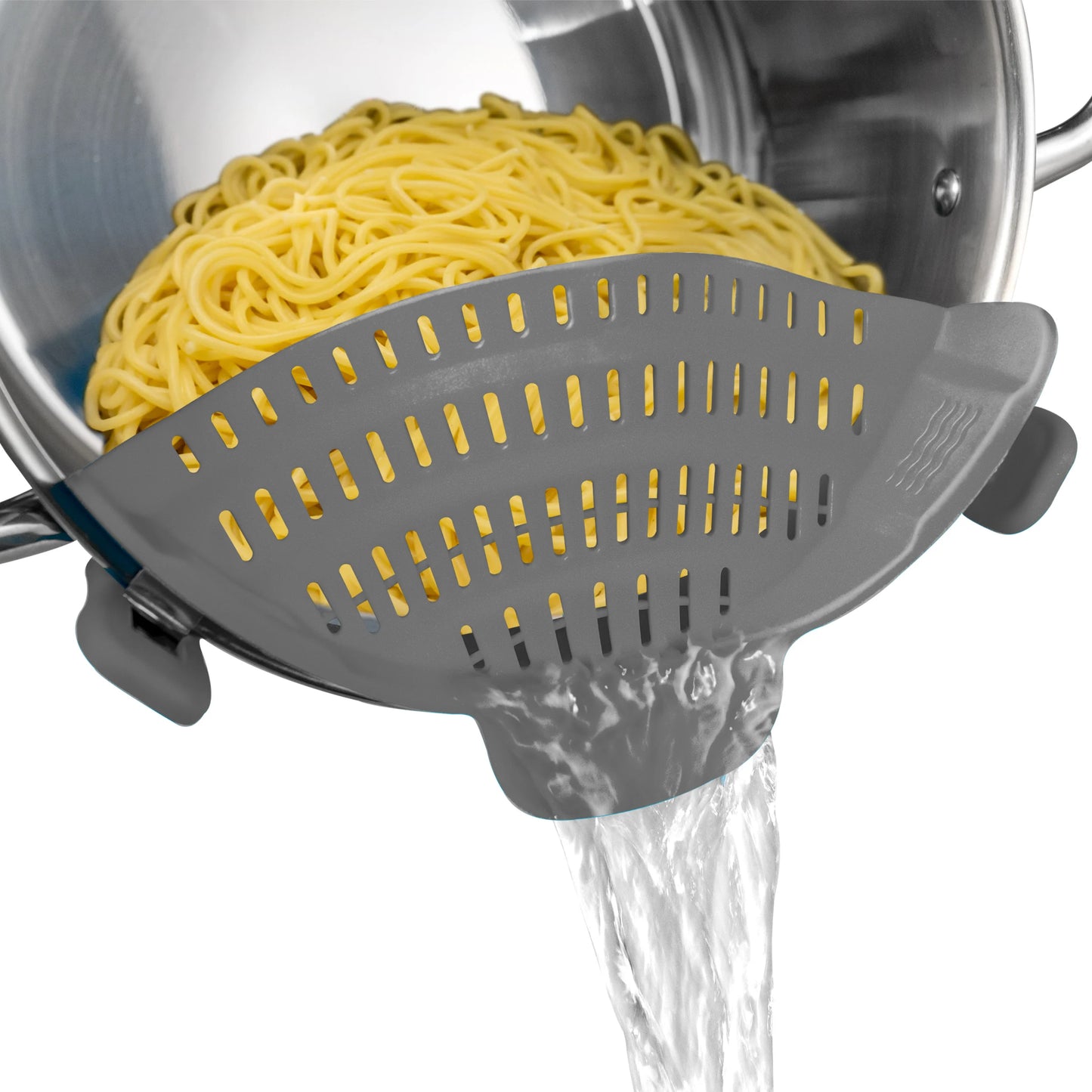 1 unidad, colador, colador de olla de silicona, colador de silicona ajustable con clip para ollas, sartenes y cuencos, colador de olla de cocina