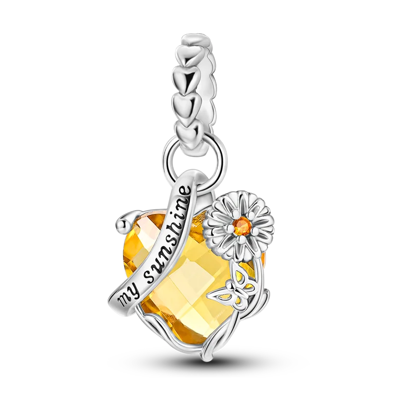 Breloques en argent Sterling 925, pendentifs en perles, arbre de vie, tortue, amour, pierres précieuses, tournesol, pour femmes, Bracelet, bijoux cadeau, nouvelle collection