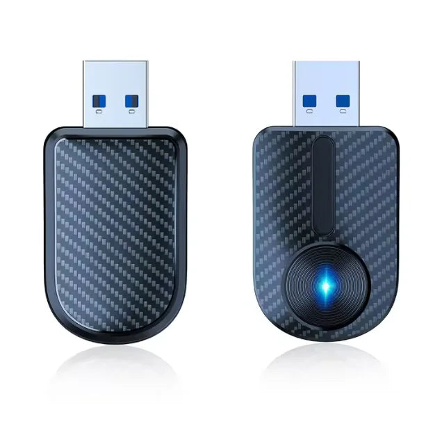 Adaptateur sans fil 2 en 1 pour voiture — WiFi 5G rapide, Plug and Play, USB-C