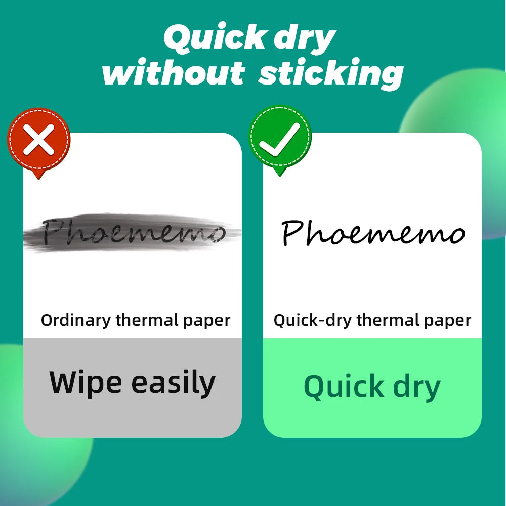 Papier thermique A4 pour imprimante portable — séchage rapide, continu, 2 rouleaux