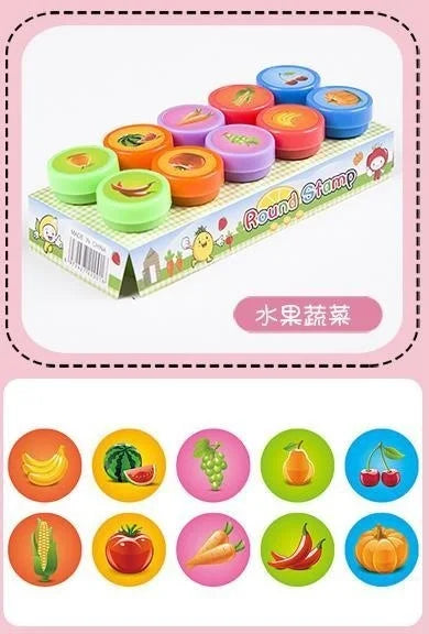 Assortiment de timbres auto-encreurs pour enfants, 10 pièces, tampons de jouets pour enfants, sceau de visage Smiley, Scrapbooking, peinture à la main, décor d'album Photo