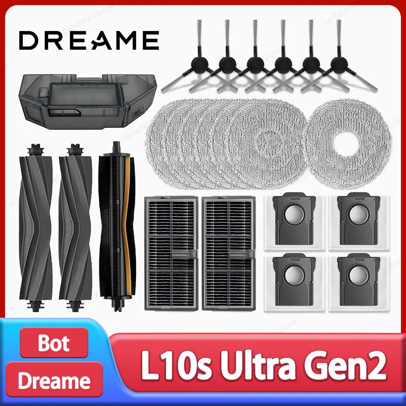 Accessoires pour aspirateur robot — brosse latérale, vadrouille, filtre HEPA, sac à poussière (v4)