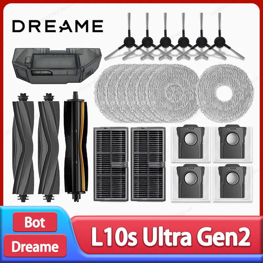 Accessoires pour aspirateur robot — brosse latérale, vadrouille, filtre HEPA, sac à poussière (v4)