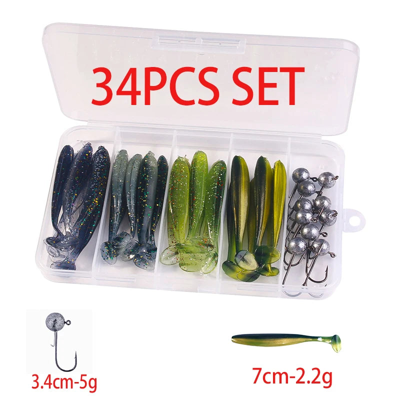 Leurre souple en silicone 4,5 cm avec queue en T — nageur, pêche carpe, black-bass, brochet