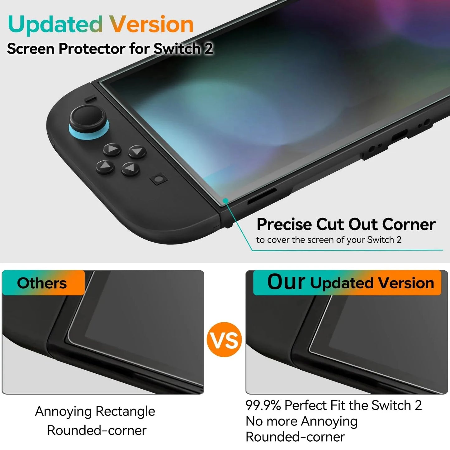 Protector de pantalla de cristal templado HD NS2 para Switch 2, protector de pantalla transparente antiarañazos para New Switch 2 2025