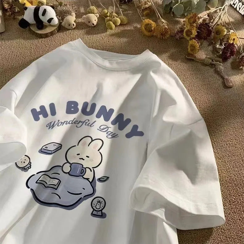 T-shirt rétro américain surdimensionné à manches courtes pour femmes et Style collège japonais, nouveau haut de rue pour étudiantes 2026