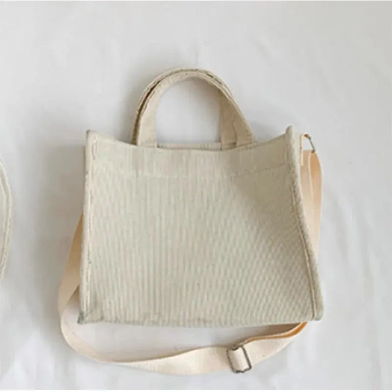 Bolso de hombro para mujer Rilibegan, nuevo estilo simple, de pana, portátil, de gran capacidad, bolso de mano pequeño cuadrado, a la moda y con tendencia.
