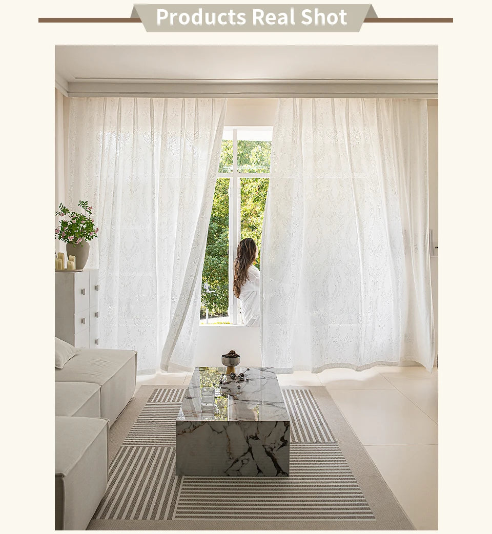 Rideau semi-transparent solide pour salon — porte de balcon, tulle, mariage, personnalisé